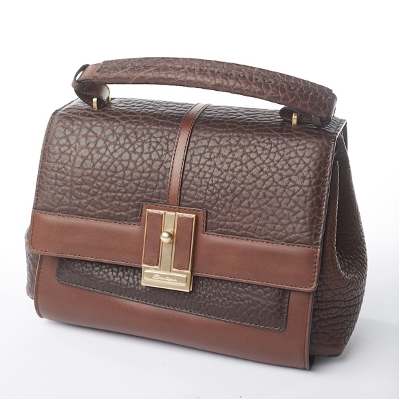 Santoni Handbags - ❌ NWT Santoni Two-tone Brown Leather Handbag